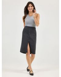 Lee Jeans - Womens High Rise Front Slit Pull On Skirt - Lyst
