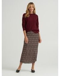 Lee Jeans - Womens Midi Skirt With Side Slit - Lyst