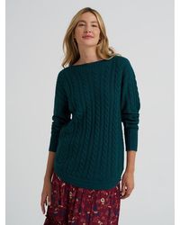 Lee Jeans - Womens Curved Hem Cable Knit Sweater - Lyst