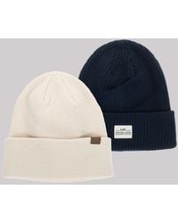 Lee Jeans - Rib Knit Logo Patch Beanie Set - Lyst