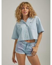 Lee Jeans - Womens Lasered Cut Off Shorty Shorts - Lyst