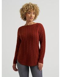 Lee Jeans - Womens Curved Hem Cable Knit Sweater - Lyst