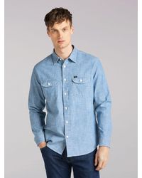 Lee Jeans Smiley Pocket Smile Denim Shirt in Blue for Men | Lyst
