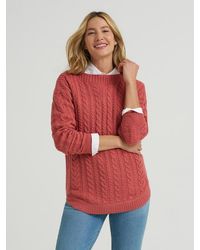 Lee Jeans - Womens Curved Hem Cable Knit Sweater - Lyst