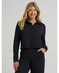 Lee Jeans - Womens All Purpose Solid Knit Button Down Shirt - Lyst
