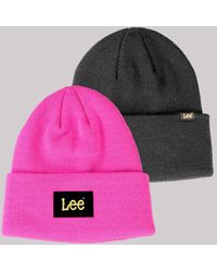 Lee Jeans - Logo Patch Beanie Set - Lyst
