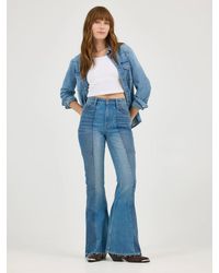 Lee Jeans - Womens High Rise Pieced Flare Jeans - Lyst