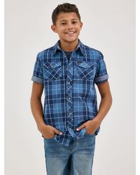 Lee Jeans - Boys Chambray Plaid Button Down Shirt - Lyst
