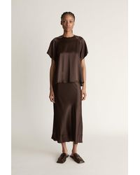 Lee Mathews - Stella Silk Satin Raglan Tee - Lyst
