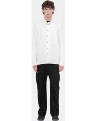 DEVOA White Herringbone Cotton Shirt