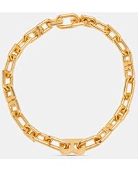 Balenciaga Gold B Chain Thin Necklace - Metallic