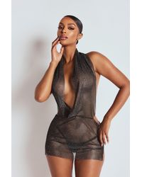 LemonLunar - The Kesia Mesh Diamanté Mini Dress - Lyst