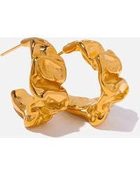 LemonLunar - 18K Plated Textured Hoop Earrings Certí X Lemonlunar - Lyst