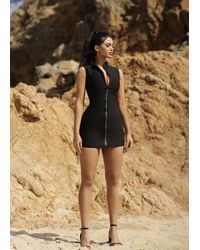 LemonLunar - The Ienna Diamante Zip Bandage Dress - Lyst