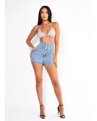 LemonLunar - The Ivy Diamante Shorts - Lyst