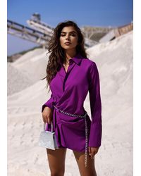 Purple Shirt Dresses for Women - Up to ...
