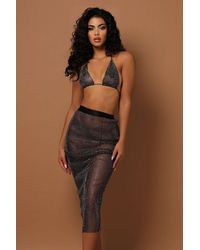 LemonLunar - The Analia Diamante Mesh Skirt & Bralet Set - Lyst