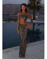 LemonLunar - The Kendal Mesh Diamante Maxi Skirt - Lyst