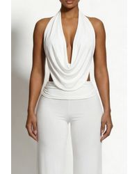 LemonLunar - The Iyza Plunge Halter Top - Lyst