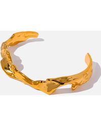 LemonLunar - 18K Plated Textured Bangle Certí X Lemonlunar - Lyst
