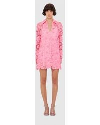 LEO LIN - Acacia Lace Shirt Mini Dress - Lyst