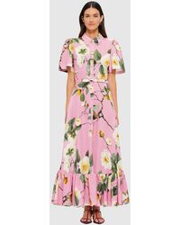 LEO LIN - Becca Short Sleeve Midi Dress - Lyst
