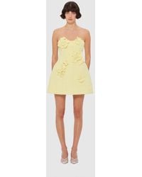 LEO LIN - Rosario Tweed Petal Bustier Mini Dress - Lyst