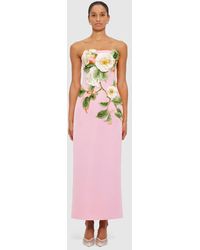 LEO LIN - Rayna Appliqué Floral Bustier Maxi Dress - Lyst