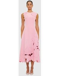 LEO LIN - Cleo Appliqué Sleeveless Midi Dress - Lyst