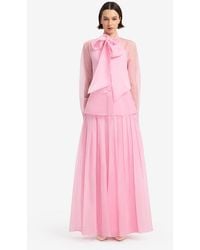 LEO LIN - Dressage Silk Organza Tie Blouse - Lyst