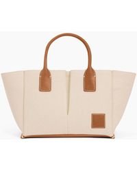 Le Tanneur - Kleine Handtasche Elena Aus Baumwoll-Canvas Und Genarbtem Leder - Lyst
