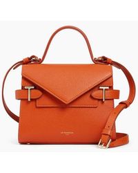 Le Tanneur - Kleine Handtasche Emilie Aus Genarbtem Leder Mit Doppelklappe - Lyst