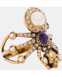 McQueen - Spider Ring Ottone - Lyst