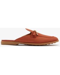Tod's - Nubuck Slippers - Lyst