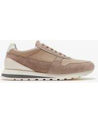 Brunello Cucinelli - Washed Suede And Calfskin Runners - Lyst