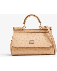 Dolce & Gabbana - Small Sicily Ostrich Leather Bag - Lyst