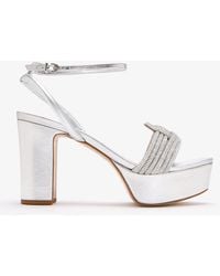 SCHUTZ SHOES - Crystal-Embellished Platform Sandals - Lyst