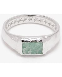 Twojeys - Rectangular Aquamarine Stone Ring - Lyst