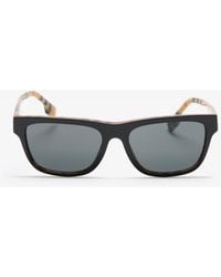 Burberry - Check Rectangular Sunglasses - Lyst