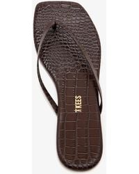 TKEES - Lily Croc Carob Flip Flops - Lyst