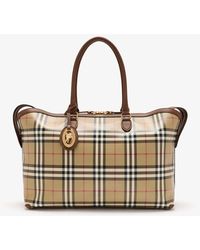 Burberry - Medium Check Zip Tote Bag - Lyst