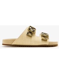 Burberry - Raffia-Effect Urchin Sandals - Lyst