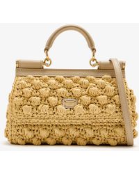 Dolce & Gabbana - Small Sicily Raffia Crochet Bag - Lyst