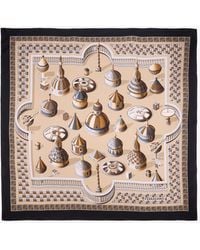 Ferragamo - Geometric Renaissance Print Silk Scarf - Lyst