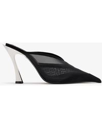 Mugler - Mesh & Suede Mule Heels - Lyst