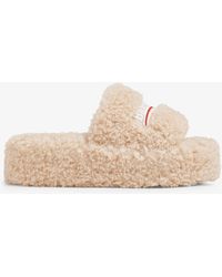 Balenciaga - Furry Platform Slide Sandals - Lyst