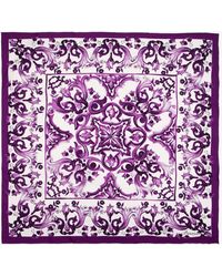 Dolce & Gabbana - Maiolica-Print Silk Twill Foulard - Lyst