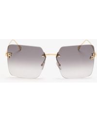 Fendi - First Crystal Square Sunglasses - Lyst
