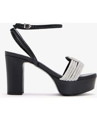 SCHUTZ SHOES - Crystal-Embellished Platform Sandals - Lyst