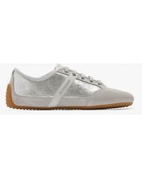 Givenchy - Slim Metallic-Effect Panelled Lace-Up Sneakers - Lyst